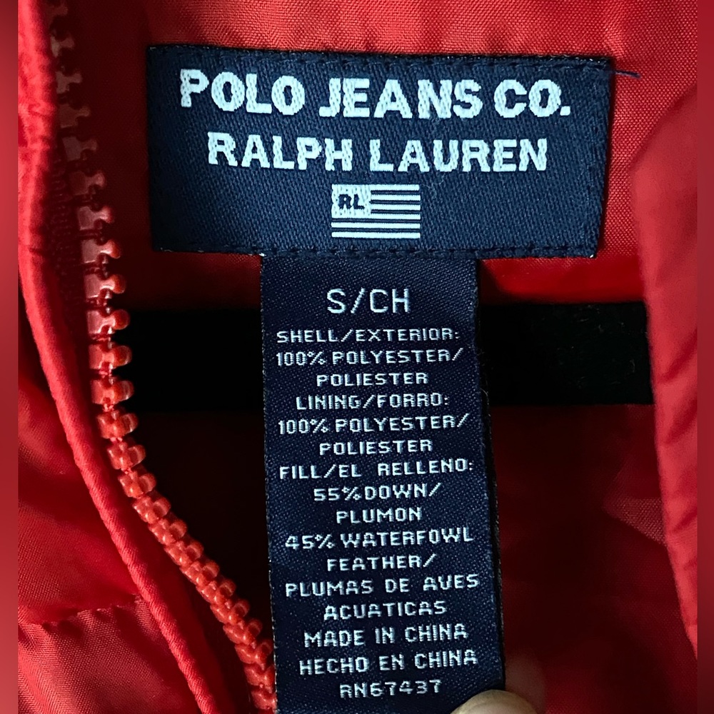 Polo Ralph Lauren Red Puffer Down Jacket ( size S ) - Picture 10 of 11